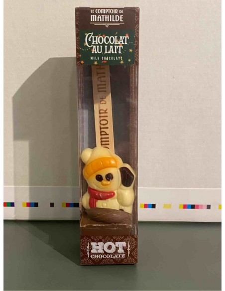 Cucchiaio Cioccolato Pupazzo di Neve - Cioccolato al Latte da Preparare a Caldo