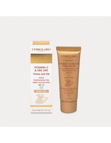 L'Erbolario - Vitamina C & Oro 24K Crema Perfezionatrice Viso SPF 15 - tonalità CHIARA