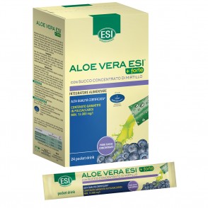 Esi - Aloe Vera +Forte con Succo Concentrato di Mirtillo 24 Pocket Drink