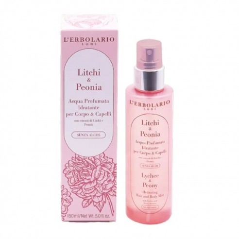 L'Erbolario - Litchi e Peonia Acqua Profumata Idratante Corpo e Capelli 150 ml